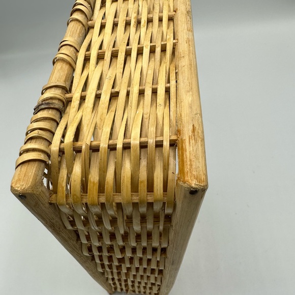 Vintage Wicker Tissue Box Cover Boho - Picture 3 of 8